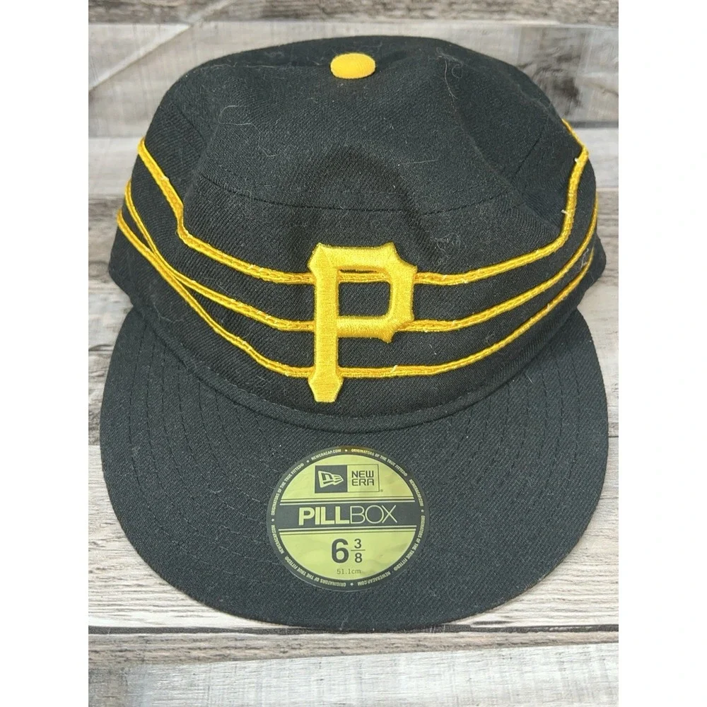 Pittsburgh Pirates New Era Alternate Throwback Pillbox Fitted Hat Size 6 3/8